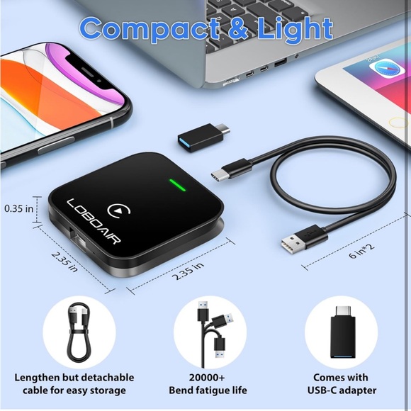 2024 Automatic CarPlay AdapterConverts Wired to WirelessFitsCars from2015 iOS10+ - Picture 7 of 9